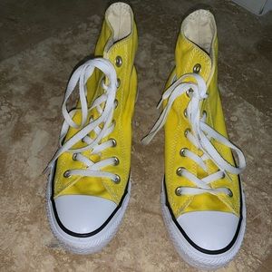 Yellow high top converse